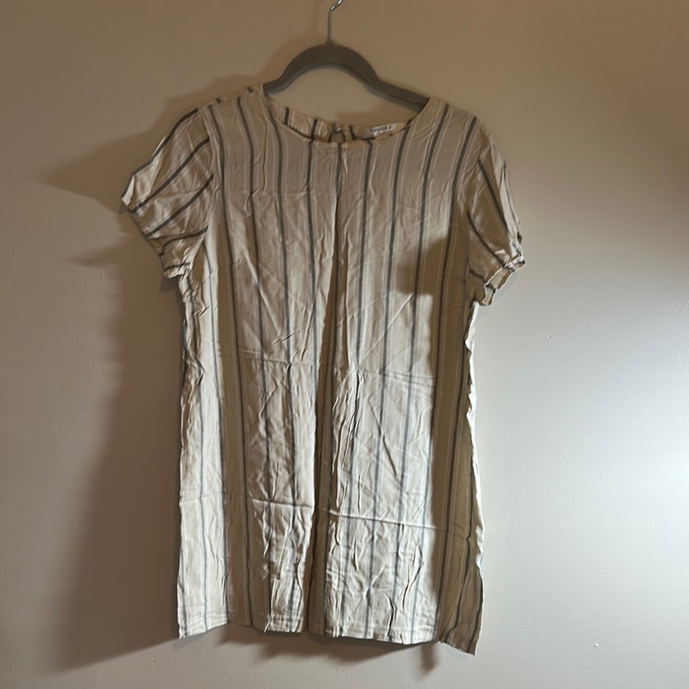 Forever 21 Cream Striped Mini Dress